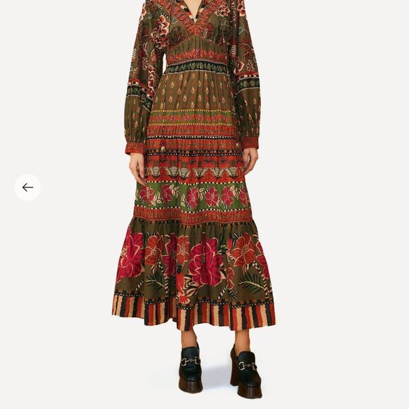 NWT Farm Rio Multicolour Ainika Floral Garden Maxi-Dress